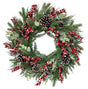 Puleo Asia Limited 312-4461-W24 Classic Snowy Wreath, 88 Tips, 24 in, Pack of 6