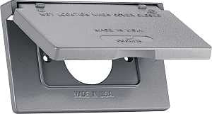 Eaton Wiring Devices S992 Cover, 4-9/16 in L, 2-13/16 in W, Rectangular, Metal, Gray, Powder-Coated