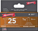 Arrow T25 Series 257 Staple, 5/16 in W Crown, 7/16 in L Leg, Pack of 5