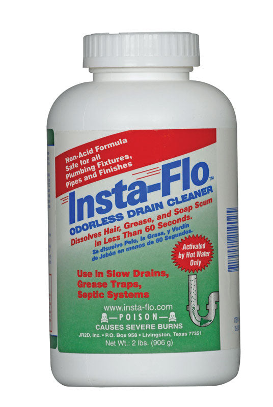Insta-Flo Crystals Drain Cleaner 2 lb, Pack of 6