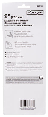 Vulcan JL-SR-09 Scissor, 8-1/2 in OAL, 4-1/2 in L Cut, Stainless Steel Blade, Comfort-Grip Handle, Blue/Gray Handle