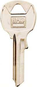 Hy-Ko 11010NA24 Key Blank, Brass, Nickel, For: National Cabinet, House Locks and Padlocks, NA24 Key Number, Pack of 10
