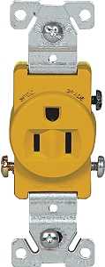 Eaton Wiring Devices 817V-BOX Single Receptacle, 2 -Pole, 125 V, 15 A, Side Wiring, NEMA: NEMA 5-15R, Ivory