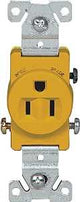 Eaton Wiring Devices 817V-BOX Single Receptacle, 2 -Pole, 125 V, 15 A, Side Wiring, NEMA: NEMA 5-15R, Ivory