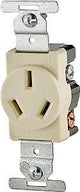 Eaton Cooper Wiring 805 805V-BOX Power Receptacle, 3 -Pole, 125/250 V, 20 A, NEMA: NEMA 10-20R, Ivory