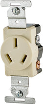 Eaton Cooper Wiring 805 805V-BOX Power Receptacle, 3 -Pole, 125/250 V, 20 A, NEMA: NEMA 10-20R, Ivory