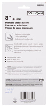 Vulcan 54107D Scissor, 8-3/8 in OAL, 5 in L Cut, Stainless Steel Blade, Comfort-Grip Handle, Red Handle