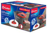 O-Cedar EasyWring 148473 Spin Mop and Bucket System, Microfiber Mop Head, Red Mop Head, Metal Handle