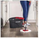 O-Cedar EasyWring 148473 Spin Mop and Bucket System, Microfiber Mop Head, Red Mop Head, Metal Handle