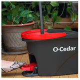 O-Cedar EasyWring 148473 Spin Mop and Bucket System, Microfiber Mop Head, Red Mop Head, Metal Handle
