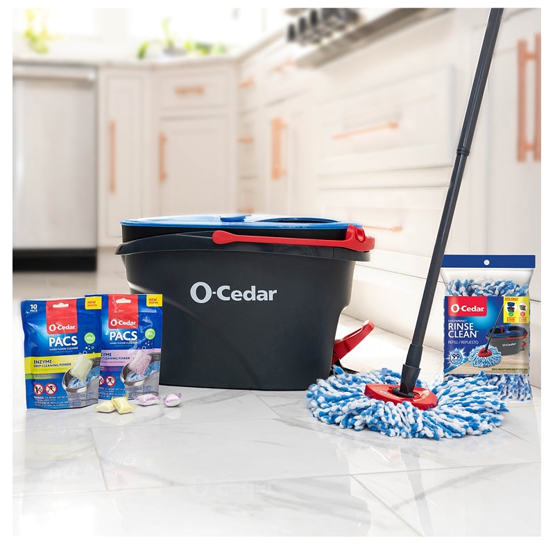 O-Cedar EasyWring, RinseClean 168534 Spin Mop System, Black/Red