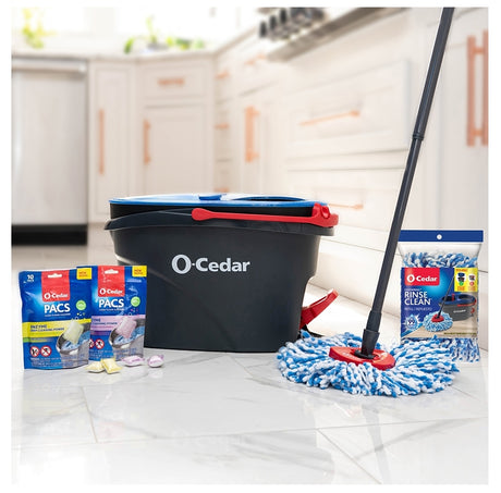O-Cedar EasyWring, RinseClean 168534 Spin Mop System, Black/Red