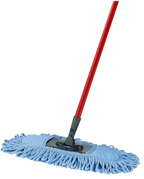 O-Cedar 139431 Dust Mop, 20 in W Head, Microfiber Head, Metal Handle, Blue