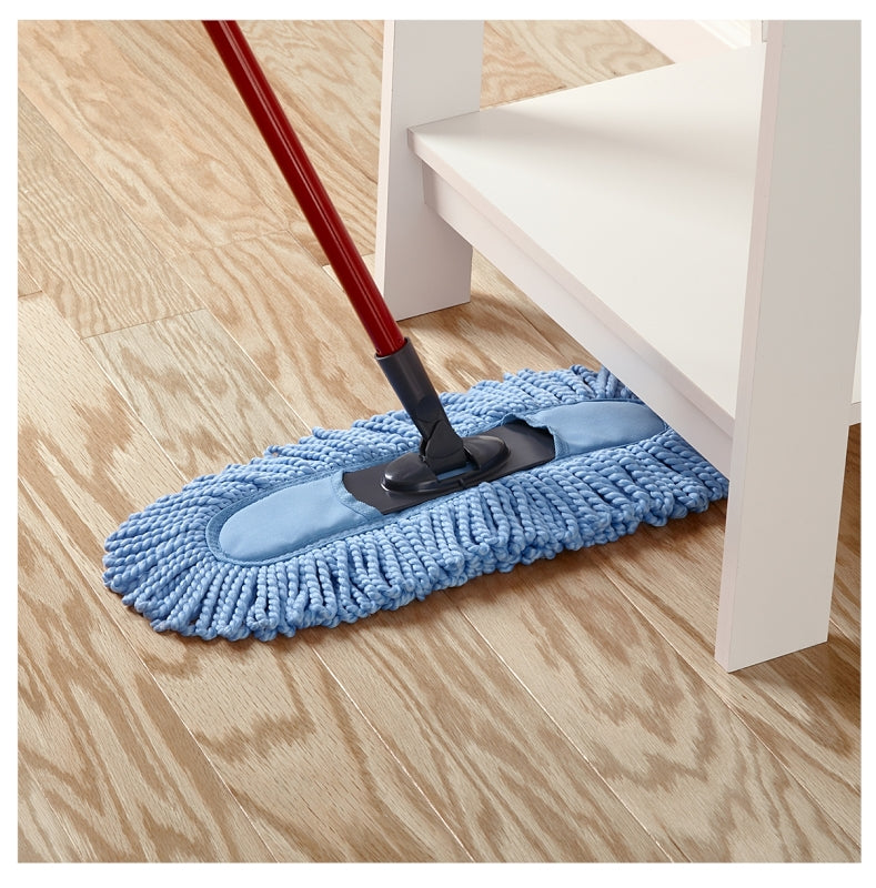 O-Cedar 139431 Dust Mop, 20 in W Head, Microfiber Head, Metal Handle, Blue