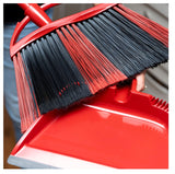 O-Cedar PowerCorner 172134 Angle Broom with Dust Pan, Plastic Bristle, Black Bristle, 57 in L, Steel Handle