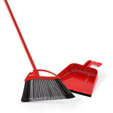 O-Cedar PowerCorner Pet Pro Series 168020 Broom and Step-On Dustpan, Plastic Bristle, 56 in L, Steel