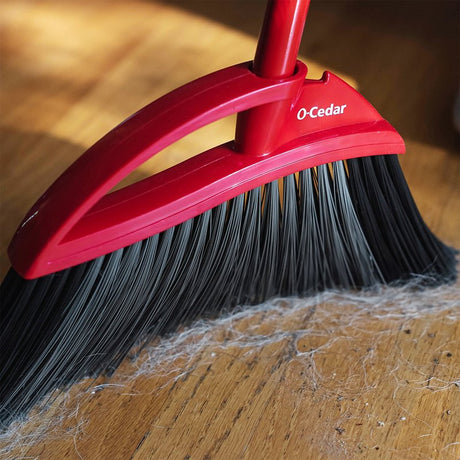 O-Cedar PowerCorner Pet Pro Series 168020 Broom and Step-On Dustpan, Plastic Bristle, 56 in L, Steel