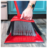 O-Cedar PowerCorner Pet Pro Series 168020 Broom and Step-On Dustpan, Plastic Bristle, 56 in L, Steel