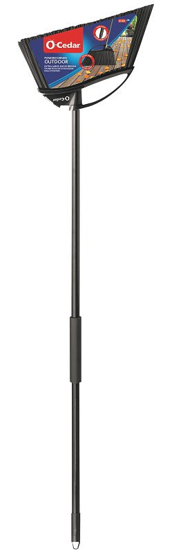O-Cedar 168215 Angle Broom, 12-1/2 in Sweep Face, Plastic Bristle, Steel Handle, Black/Gray