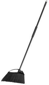 O-Cedar 168215 Angle Broom, 12-1/2 in Sweep Face, Plastic Bristle, Steel Handle, Black/Gray