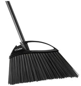 O-Cedar 168215 Angle Broom, 12-1/2 in Sweep Face, Plastic Bristle, Steel Handle, Black/Gray