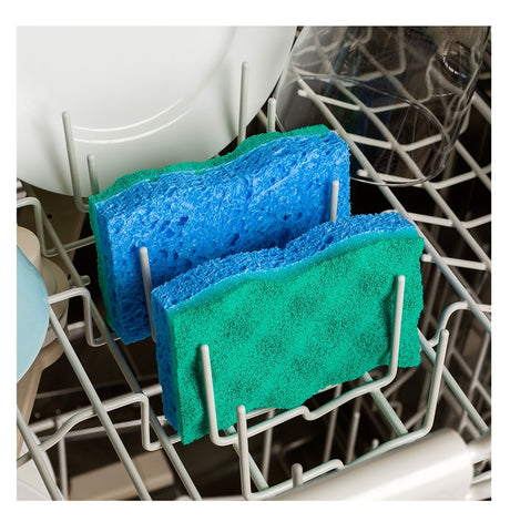 O-Cedar 169431 Medium-Duty Scrubber Sponge, 4-1/4 in L, 2.63 in W, Blue/Green