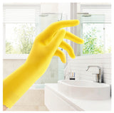 Playtex HandSaver 163675 Reusable Gloves, M, Latex/Neoprene/Nitrile, Yellow, Pack of 6