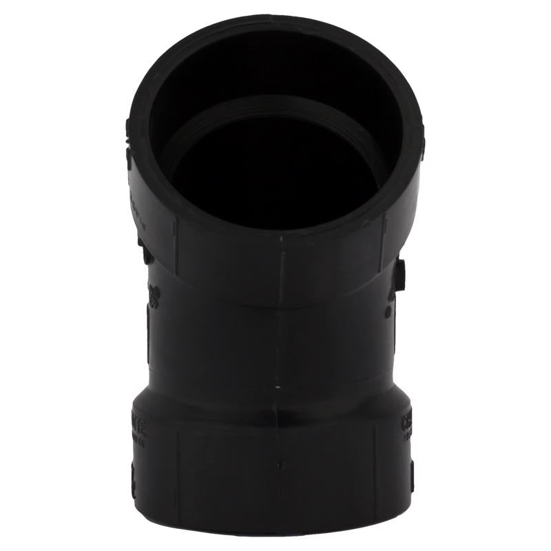Charlotte Pipe 1-1/2 in. Hub X 1-1/2 in. D Hub ABS 45 Degree Elbow