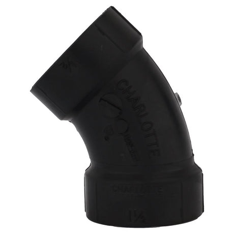 Charlotte Pipe 1-1/2 in. Hub X 1-1/2 in. D Hub ABS 45 Degree Elbow