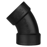 Charlotte Pipe 3 in. Hub X 3 in. D Hub ABS 45 Degree Elbow