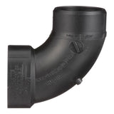 Charlotte Pipe 1-1/2 in. Hub X 1-1/2 in. D Spigot ABS 90 Degree Elbow