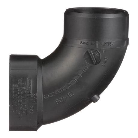 Charlotte Pipe 1-1/2 in. Hub X 1-1/2 in. D Spigot ABS 90 Degree Elbow