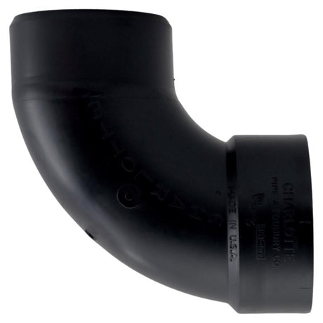 Charlotte Pipe 3 in. Hub X 3 in. D Spigot ABS 90 Degree Elbow
