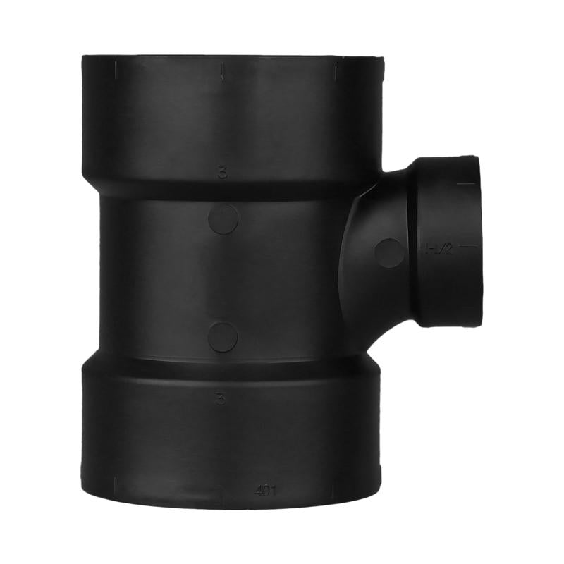 Charlotte Pipe 3 in. Hub X 1-1/2 in. D Hub ABS Sanitary Tee