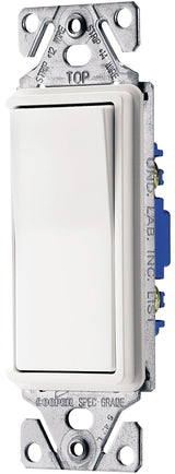 Eaton Wiring Devices 7500 Series C7511W-SP-L Rocker Switch, 15 A, 120/277 V, Lead Wire Terminal