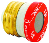 Bussmann TL-20 Plug Fuse, 20 A, 125 V, 10 kA Interrupt, Plastic Body, Time Delay Fuse, Low Voltage