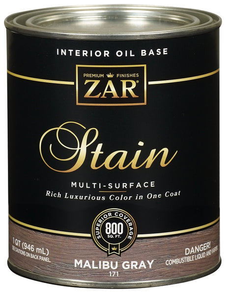 ZAR 17112 Wood Stain, Malibu Gray, Liquid, 1 qt Can