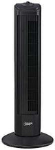 PowerZone TF-28B Oscillating Fan Tower, 120 V, 0.45 A, 90 deg Sweep, 28 in Dia Blade, Plastic Blade, Black