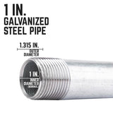 STZ Industries 1 in. MIP each X 1 in. D MIP Galvanized Steel 9 in. L Nipple