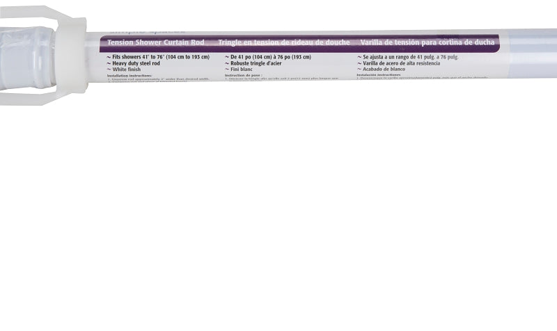 Simple Spaces SD-SR41-W3L Shower Curtain Rod, 7-1/2 lb, 41 to 76 in L Adjustable, 1 in Dia Rod, Steel, Powder-Coated