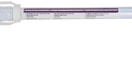 Simple Spaces SD-SR41-W3L Shower Curtain Rod, 7-1/2 lb, 41 to 76 in L Adjustable, 1 in Dia Rod, Steel, Powder-Coated
