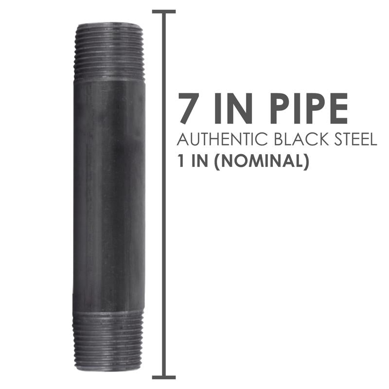 STZ Industries 1 in. MIP each X 1 in. D MIP Black Steel 7 in. L Nipple