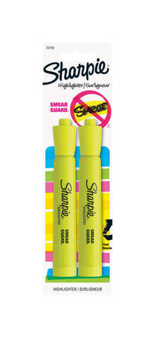 Sharpie Accent Neon Color Yellow Chisel Tip Highlighter 2 pk, Pack of 6