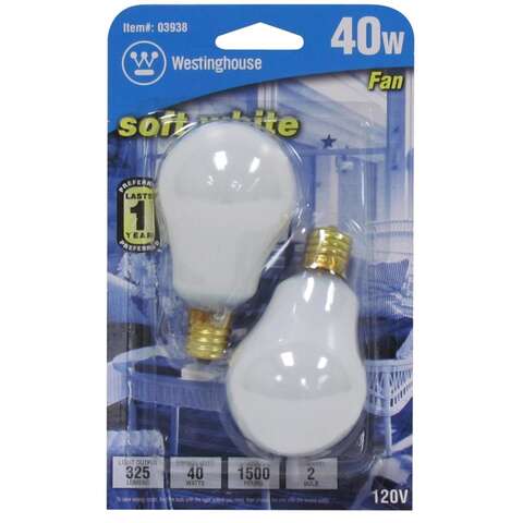 Westinghouse 40 W A15 A-Line Incandescent Bulb E17 (Intermediate) Soft White 2 pk, Pack of 6