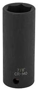 Vulcan MT6580178 Deep Impact Socket, 7/8 in Socket, 1/2 in Drive, Deep Drive, 6-Point, Chrome Molybdenum Steel