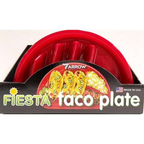 Arrow Home Products Red Polyethylene Fiesta Taco Plate Divided Plate 1 pk, Pack of 12