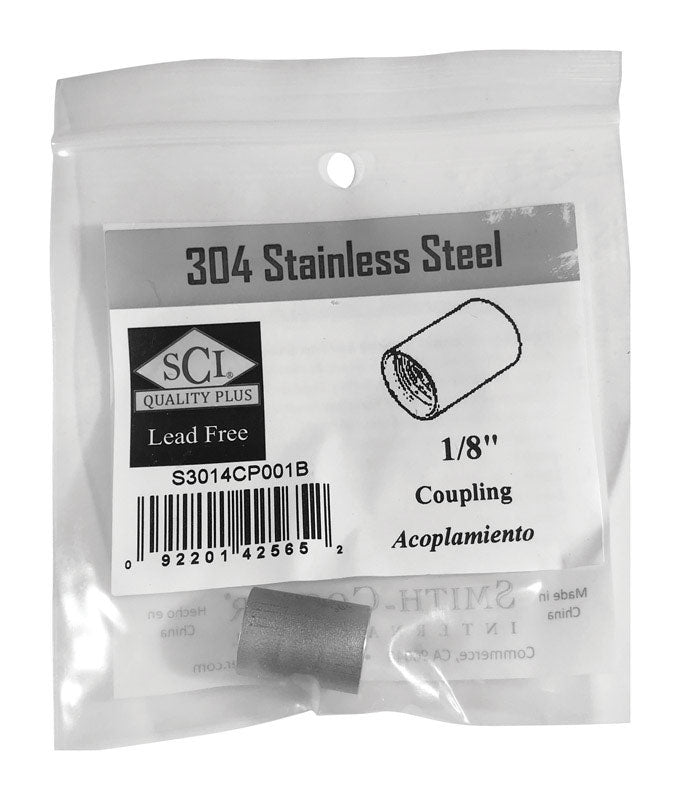 Smith-Cooper 1/8 in. FPT X 1/8 in. D FPT Stainless Steel Coupling