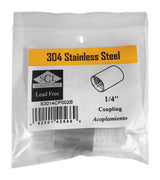 Smith-Cooper 1/4 in. FPT X 1/4 in. D FPT Stainless Steel Coupling