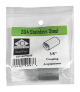 Smith-Cooper 3/8 in. FPT X 3/8 in. D FPT Stainless Steel Coupling