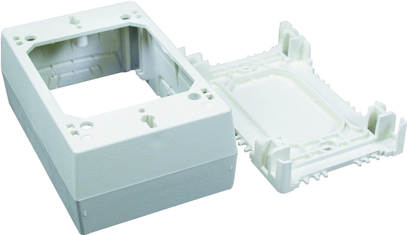 Wiremold NM NM35 Outlet Box, 0 -Knockout, Plastic, Ivory, Wall Mounting